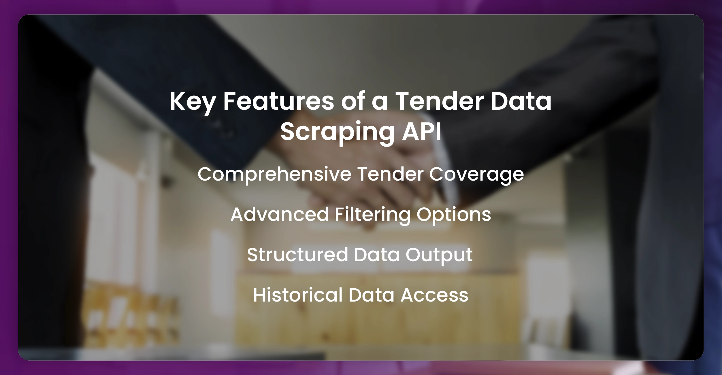Key Features of a Tender Data Scraping API